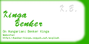 kinga benker business card